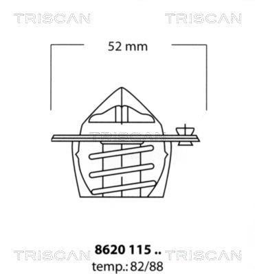 Купить 8620 11582 TRISCAN Термостат  Accord (1.6, 1.8, 2.0)