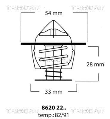 Купити 8620 2291 TRISCAN Термостат  Аскона (1.6, 1.8, 2.0)
