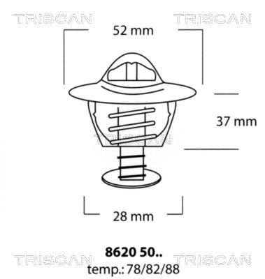 Купить 8620 5078 TRISCAN Термостат  Инсайд (1.0 Hybrid, 1.3 Hybrid)