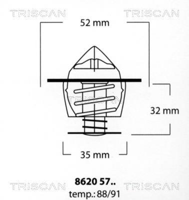 Купити 8620 5791 TRISCAN Термостат  Ескорт (5, 6, 7) (1.6, 1.8)