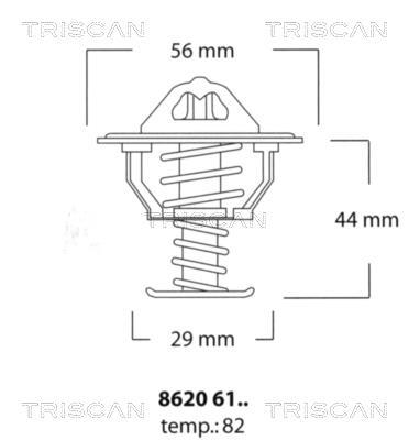 Купити 8620 6182 TRISCAN Термостат  Pajero Sport 1 2.5 TD