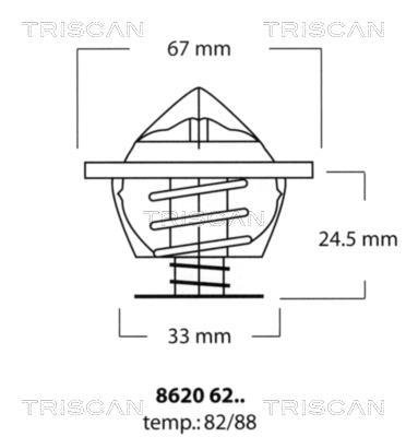 Купить 8620 6282 TRISCAN Термостат  Алхамбра (2.8 V6, 2.8 V6 4motion)
