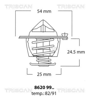 Купить 8620 9982 TRISCAN Термостат  Боксер (2.5 DT, 2.8 HDI, 2.8 HDi)