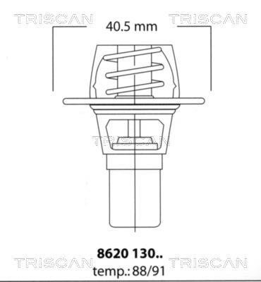 Купити 8620 13091 TRISCAN Термостат  Espace (1, 2) (2.0, 2.0 i Quadra, 2.2)