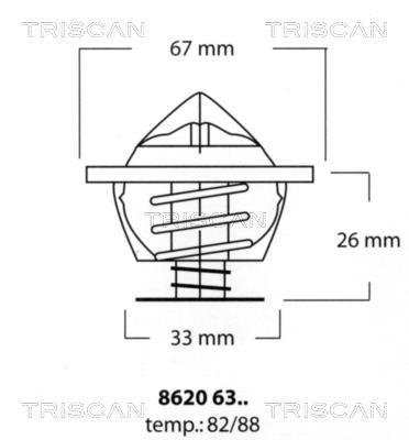 Купить 8620 6382 TRISCAN Термостат  Land Rover