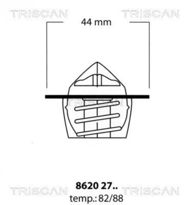 Купити 8620 2782 TRISCAN Термостат  Свіфт (1, 2) (1.0, 1.3, 1.6)