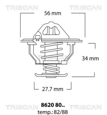 Купить 8620 8088 TRISCAN Термостат  Приус (1.5, 1.5 Hybrid)