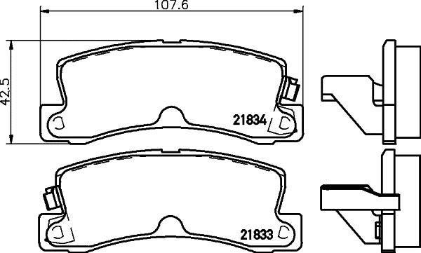 Купить MDB1994 MINTEX Тормозные колодки  Avensis T22 (1.6, 1.8, 2.0) 