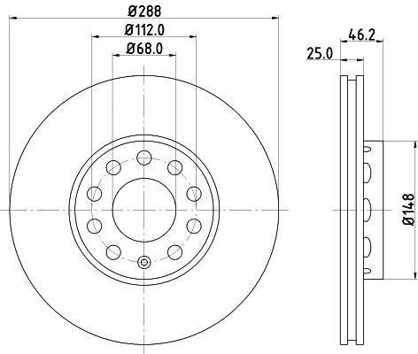 Купить MDC768C MINTEX Тормозные диски Эксео (1.6, 1.8 TSI, 2.0 TDI)