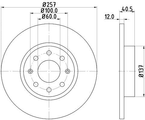Купить MDC1838 MINTEX Тормозные диски Punto Grande (0.9 Bifuel, 1.2, 1.2 LPG)