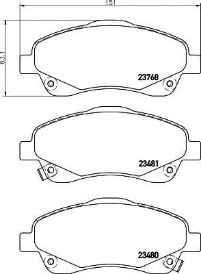Купить MDB2545 MINTEX Тормозные колодки  Avensis T25 (1.6, 1.8, 2.0, 2.2, 2.4) 