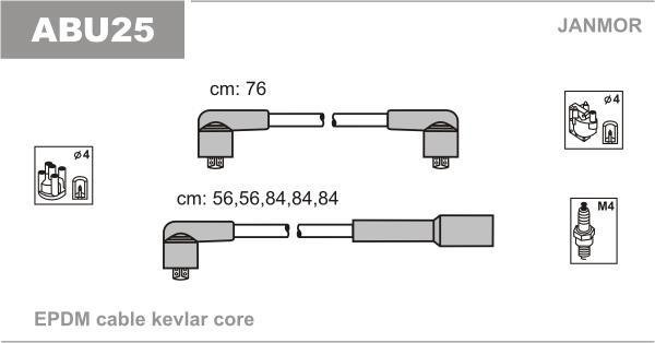 Купить ABU25 JANMOR Провода зажигания Transporter T4 (2.5, 2.5 Syncro)