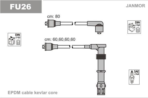Купить FU26 JANMOR Провода зажигания Sierra (1, 2) (2.0, 2.0 RS Cosworth)