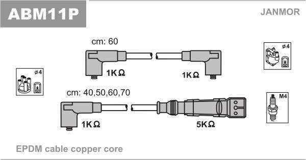 Купить ABM11P JANMOR Провода зажигания Transporter T4 (1.8, 2.0)