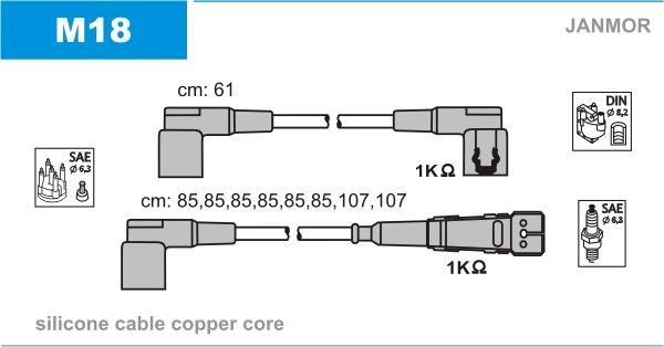 Купить M18 JANMOR Провода зажигания Мерседес 126 (4.2, 5.5)