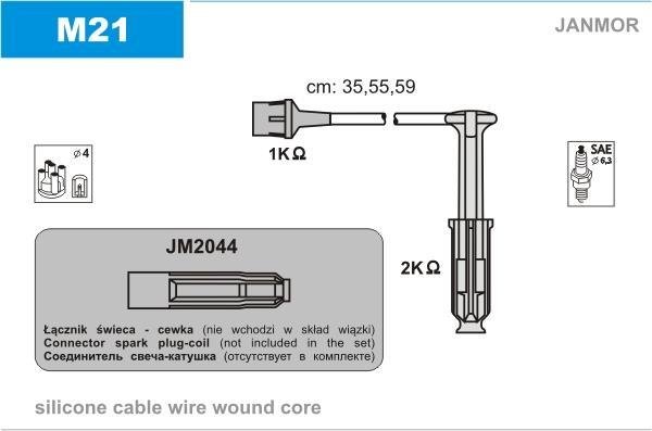 Купить M21 JANMOR Провода зажигания Мерседес 124 (2.8, 3.2, 3.6)