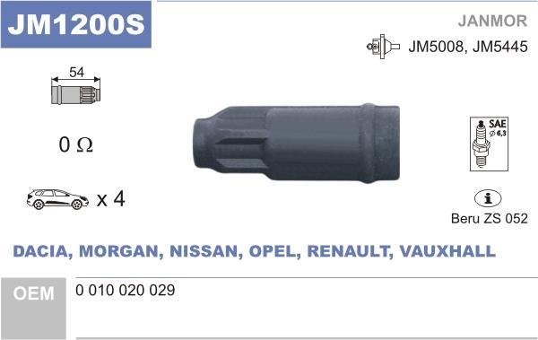 Купить JM1200S JANMOR Комплектующие катушки зажигания Лагуну (1, 2, 3) (1.6, 1.8, 2.0)