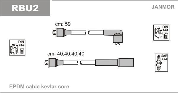 Купить RBU2 JANMOR Провода зажигания Celica (2.0, 2.0 GT, 2.0 XT)