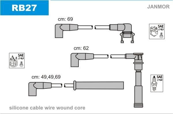 Купить RB27 JANMOR Провода зажигания Сафран 1 (2.0 12V, 2.2)