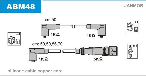Купить ABM48 JANMOR Провода зажигания Кордоба (1.4 i, 1.6 i)