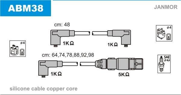 Купить ABM38 JANMOR Провода зажигания Passat (B3, B4) (2.8 VR6, 2.9 VR6 Syncro)