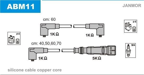 Купить ABM11 JANMOR Провода зажигания Транспортер Т4 (1.8, 2.0)