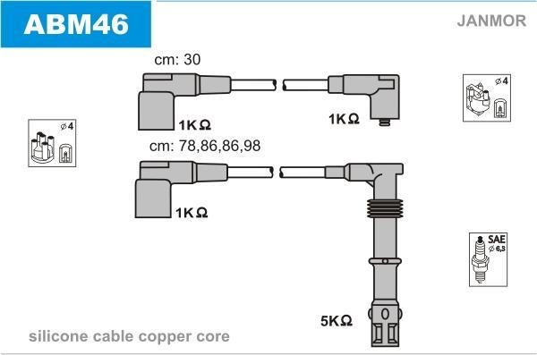 Купить ABM46 JANMOR Провода зажигания Ауди 80 (2.0 E 16V, 2.0 E 16V quattro)