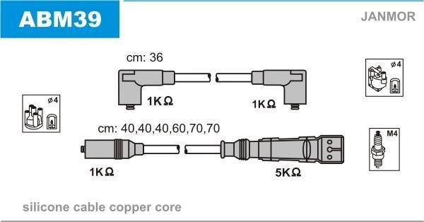 Купить ABM39 JANMOR Провода зажигания Фольксваген ЛТ (35, 55) (2.4, 2.4 4WD, 2.4 i)