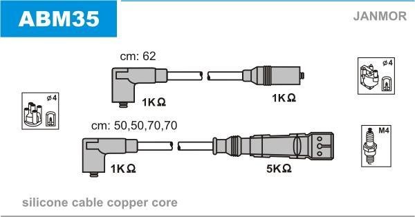 Купить ABM35 JANMOR Провода зажигания Транспортер Т3 (1.9, 2.1)