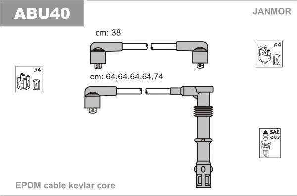 Купить ABU40 JANMOR Провода зажигания Audi 90 2.3 E 20V