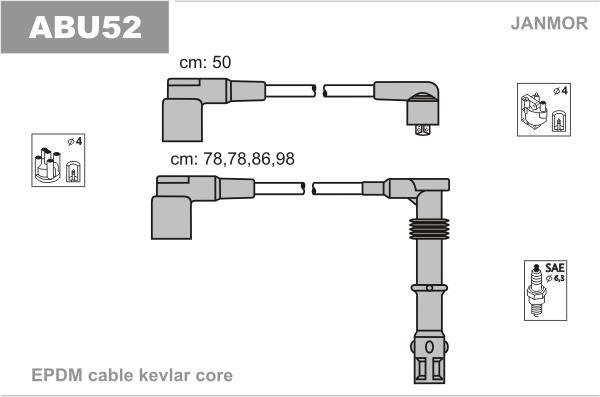 Купить ABU52 JANMOR Провода зажигания Ауди А6 С4 (2.0 16V, 2.0 16V quattro)
