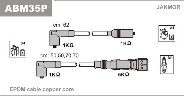 Купить ABM35P JANMOR Провода зажигания Транспортер Т3 (1.9, 2.1)