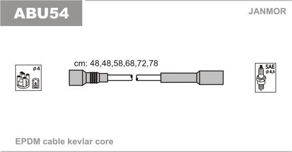 Купити ABU54 JANMOR Провід запалювання Audi A8 (2.8, 2.8 quattro)