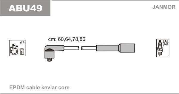 Купить ABU49 JANMOR Провода зажигания Audi A3 1.6