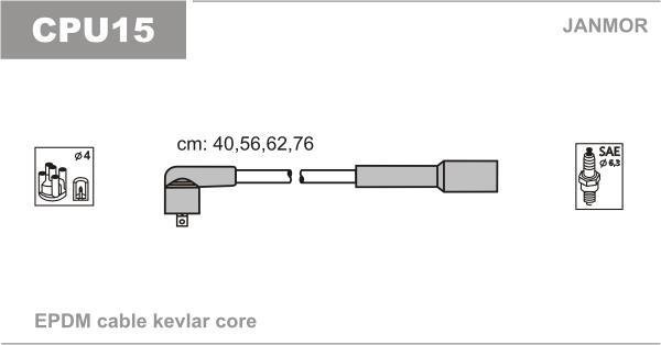 Купить CPU15 JANMOR Провода зажигания Peugeot 605 (2.0, 2.0 Turbo)