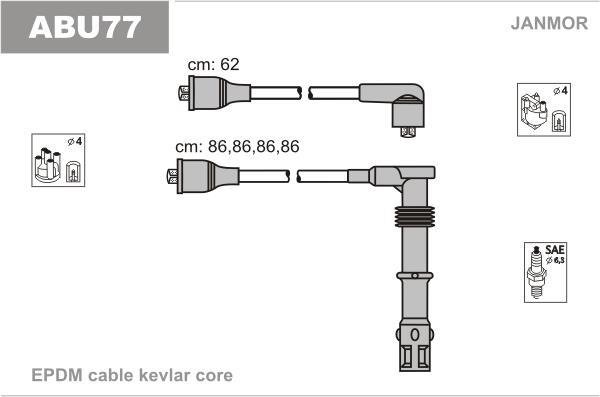 Купить ABU77 JANMOR Провода зажигания Пассат (Б3, Б4) 2.0 16V
