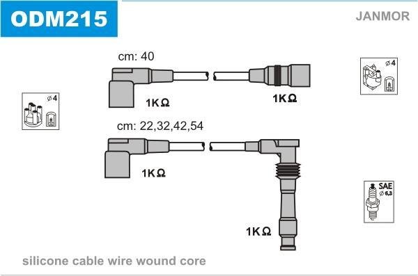 Купить ODM215 JANMOR Провода зажигания Кадет (2.0 GSI 16V, 2.0 GSI 16V KAT)
