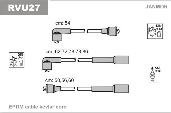 Купить RVU27 JANMOR Провода зажигания Discovery (3.5, 3.9 V8)