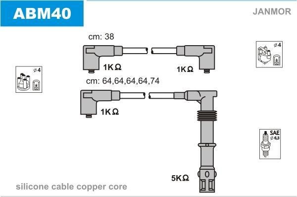 Купить ABM40 JANMOR Провода зажигания Ауди 90 2.3 E 20V