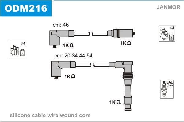 Купить ODM216 JANMOR Провода зажигания Вектру А (2.0 i 16V KAT, 2000)