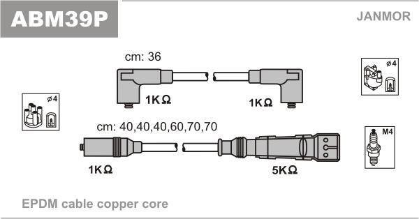 Купить ABM39P JANMOR Провода зажигания Volkswagen LT (35, 55) (2.4, 2.4 4WD, 2.4 i)