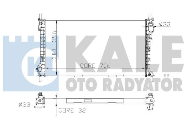 Купить 174799 Kale Радиатор охлаждения двигателя Торнео Коннект (1.8 16V, 1.8 TDCi)