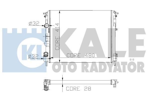 Купить 205600 Kale Радиатор охлаждения двигателя Kangoo 1 (1.6 16V, 1.9 dTi)