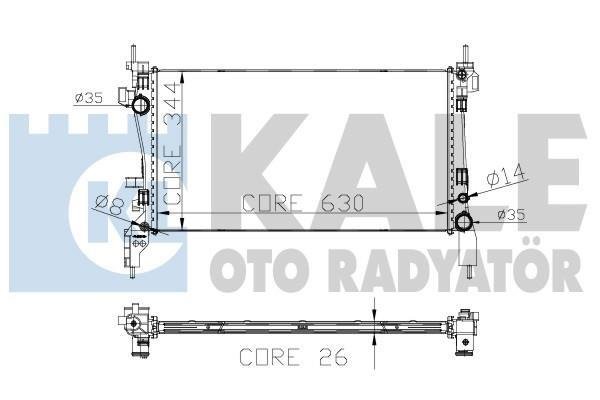Купить 308400 Kale Радиатор охлаждения двигателя Fiorino 1.3 D Multijet