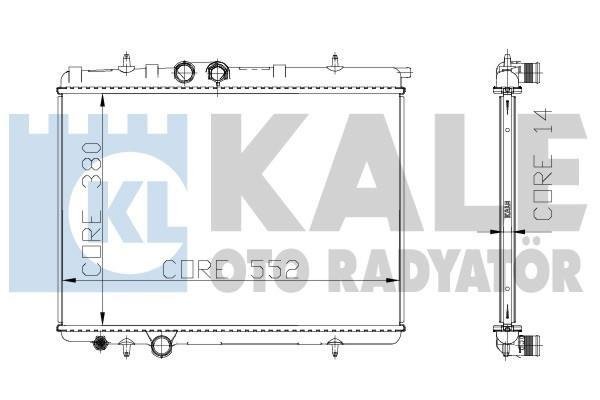 Купить 216699 Kale Радиатор охлаждения двигателя Peugeot 206 (1.1, 1.4, 1.6)