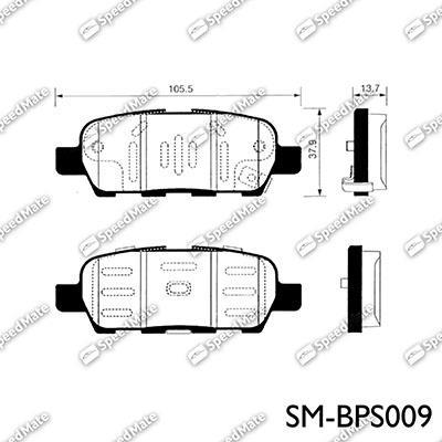 Купить SM-BPS009 SK SPEEDMATE Тормозные колодки  Infiniti FX (35, 35 AWD, 45) 