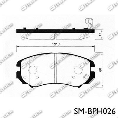 Купити SM-BPH026 SK SPEEDMATE Гальмівні колодки  Hyundai 
