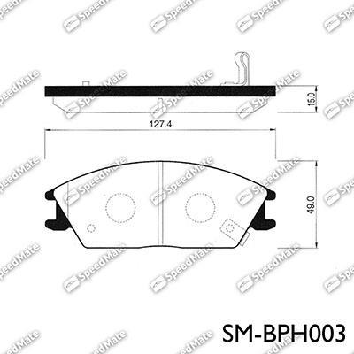 Купити SM-BPH003 SK SPEEDMATE Гальмівні колодки  Accord (1.6 EX, 1.8 EX) 