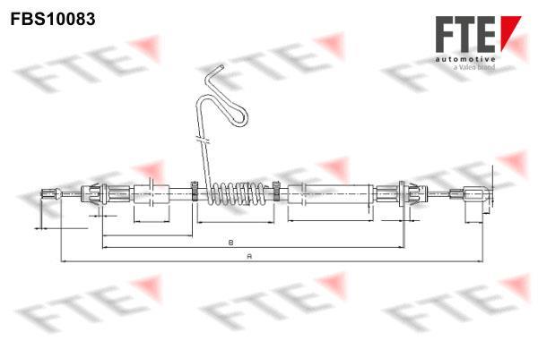 Купити FBS10083 FTE Трос ручного гальма Транзіт 7 (2.2, 2.3, 2.4, 3.2)
