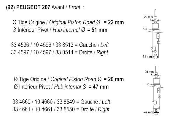 Купить 104660 RECORD FRANCE Амортизатор    Пежо 207 (1.4, 1.4 16V, 1.4 HDi)